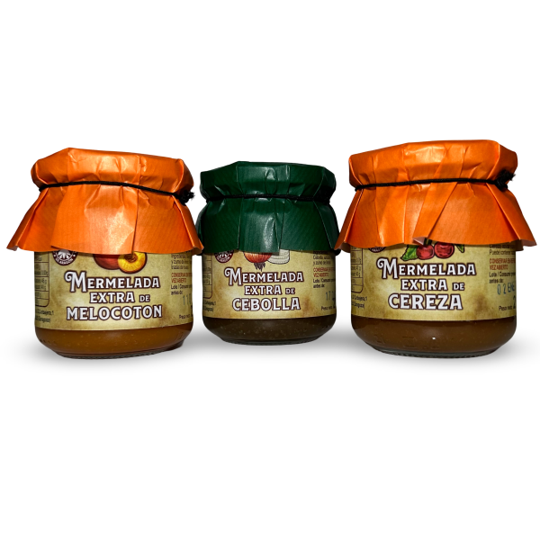 Pack Mermelada de Cebolla - Cereza - Melocotón - 6 unidades